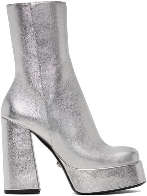 versace silver boots